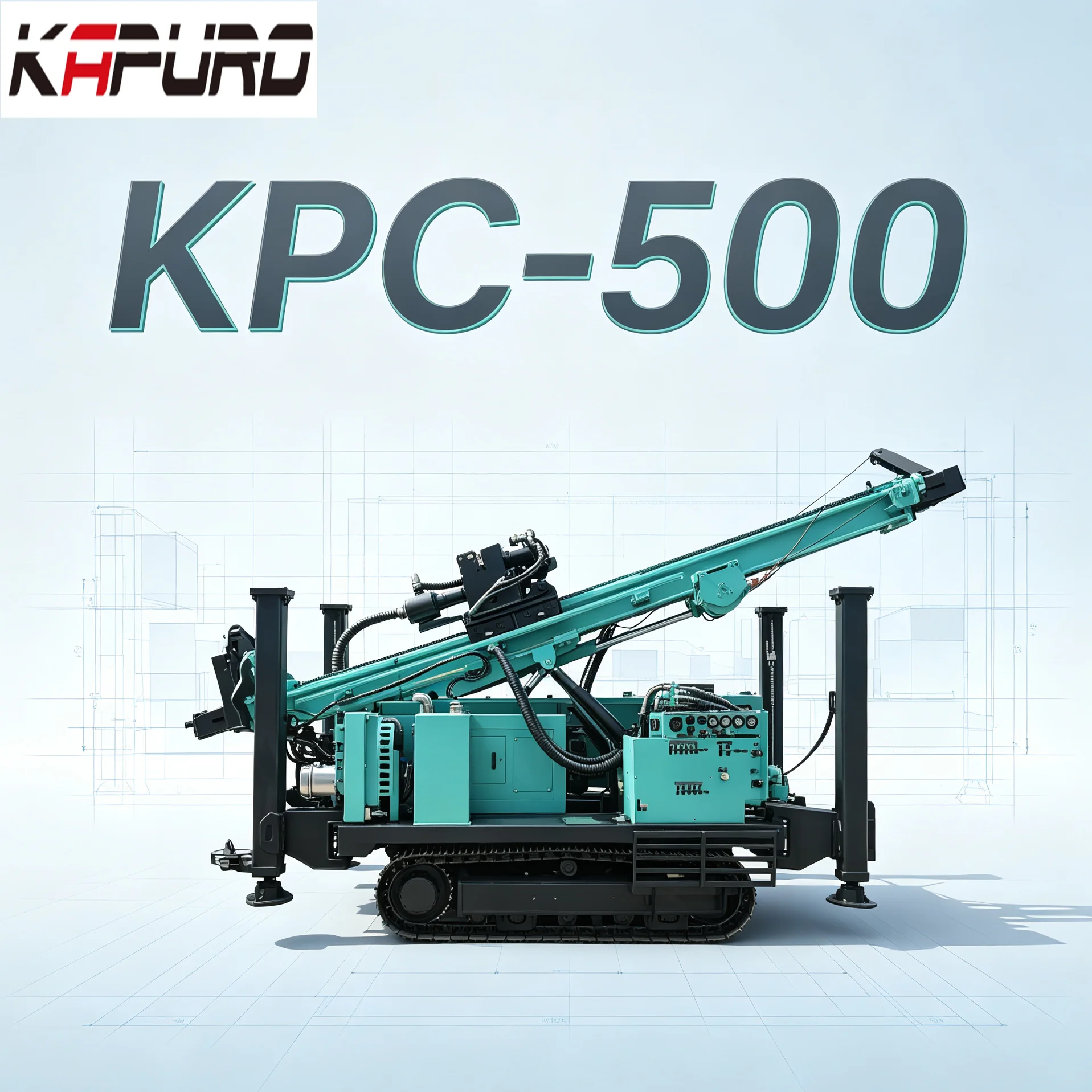 Kapuro KPC-500 Diesel-aangedrewe Omgekeerde Sirkulasie Boorrig met 400 mm Boordiameter en 500 m Diepte vir Erwinstoerusting, Maklik