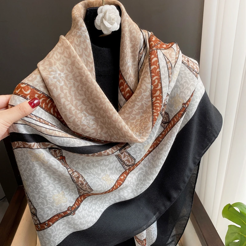 Wholesale New Design Women Custom Soft Cotton Printed Scarf