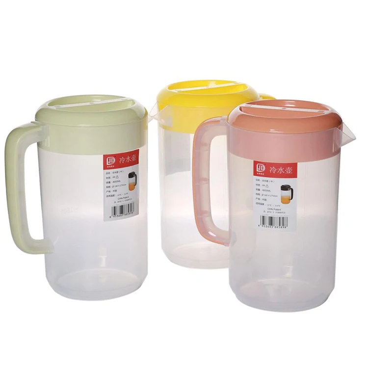 Pichet D'eau Réfrigérateur 2,2 Litres - Plastique Alimentaire PP Transparent Avec Couvercle - Bec Verseur Pratique