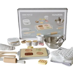 Kids Wooden Cake Baking Toy Set Pretend Play Kitchen Role Play Educational Baking Simulation Tool for Children Creative Fun