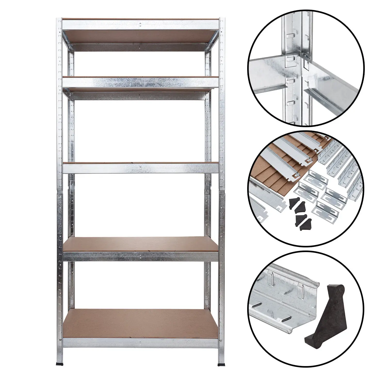 6 Units of 5 Tier EXTRA Heavy-Duty Boltless Shelving Garage/Shed/Stock Room/Office - 180 x 90 x 45 CM Best on 