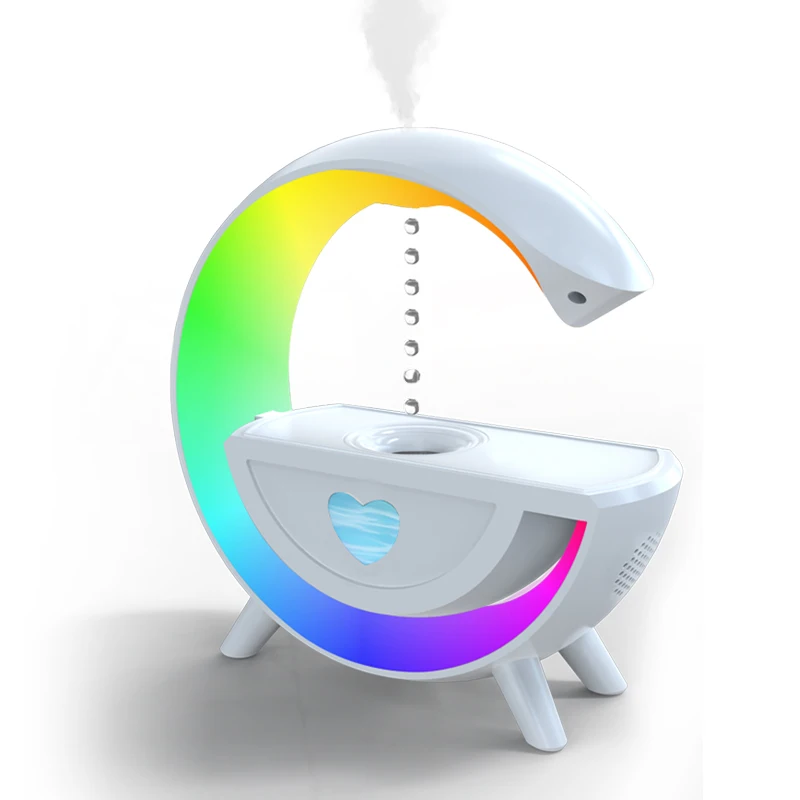 Bedroom Desktop Smart Colorful Usb Anti Gravity Humidifier Zero Gravity Rain Drop Humidifier With Warm Light