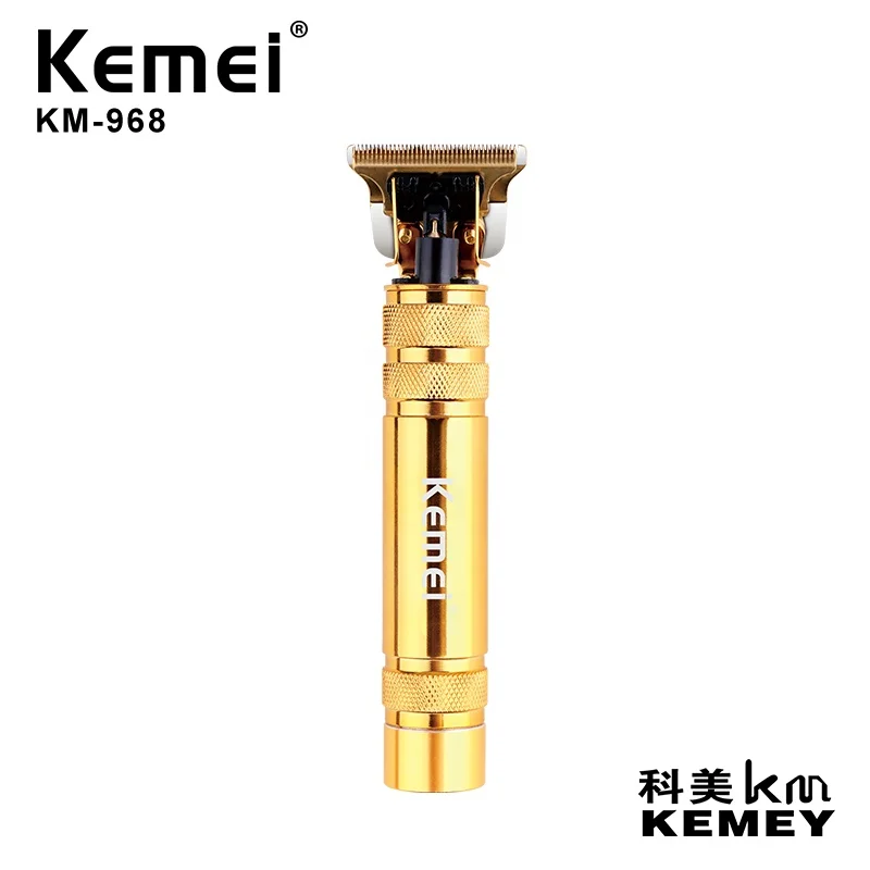 Золотой машинка для стрижки волос оптовая продажа Kemei KM-968 Мужская Профессиональный USB аккумуляторная электрическая машинка для стрижки волос