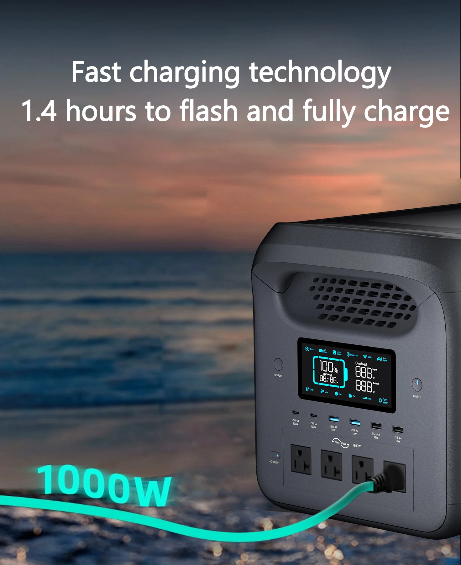 Oem Odm High Quality 1800w Solar Generator For Outdoor Camping Rescue