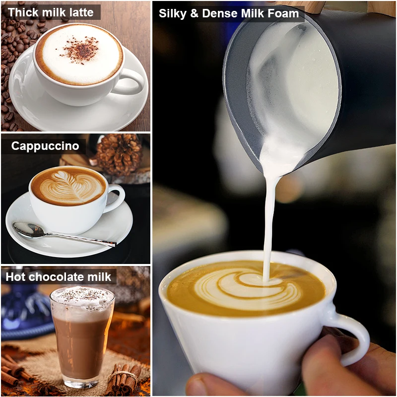 Auto Milk Frother & Steamer Coffee maker Electric Milk warmer for Latte Art  Chocolate Hot/Cold foaming Portable Milk Frother