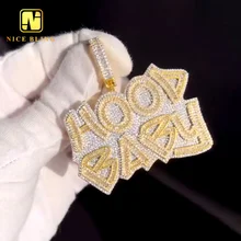 Custom Personalized Big Guy Buss Down Iced Out Initial Letter Baguette Moissanite Iced Out Letter custom name pendant