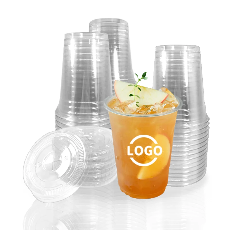 16 Oz Clear Disposable Milk Tea PET Plastic Cup - 500ml