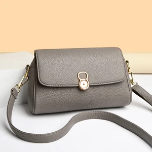 Fashion PU Waterproof Cotton Lining Lady Zipper Portable Outdoor Crossbody Shoulder Bags for Women