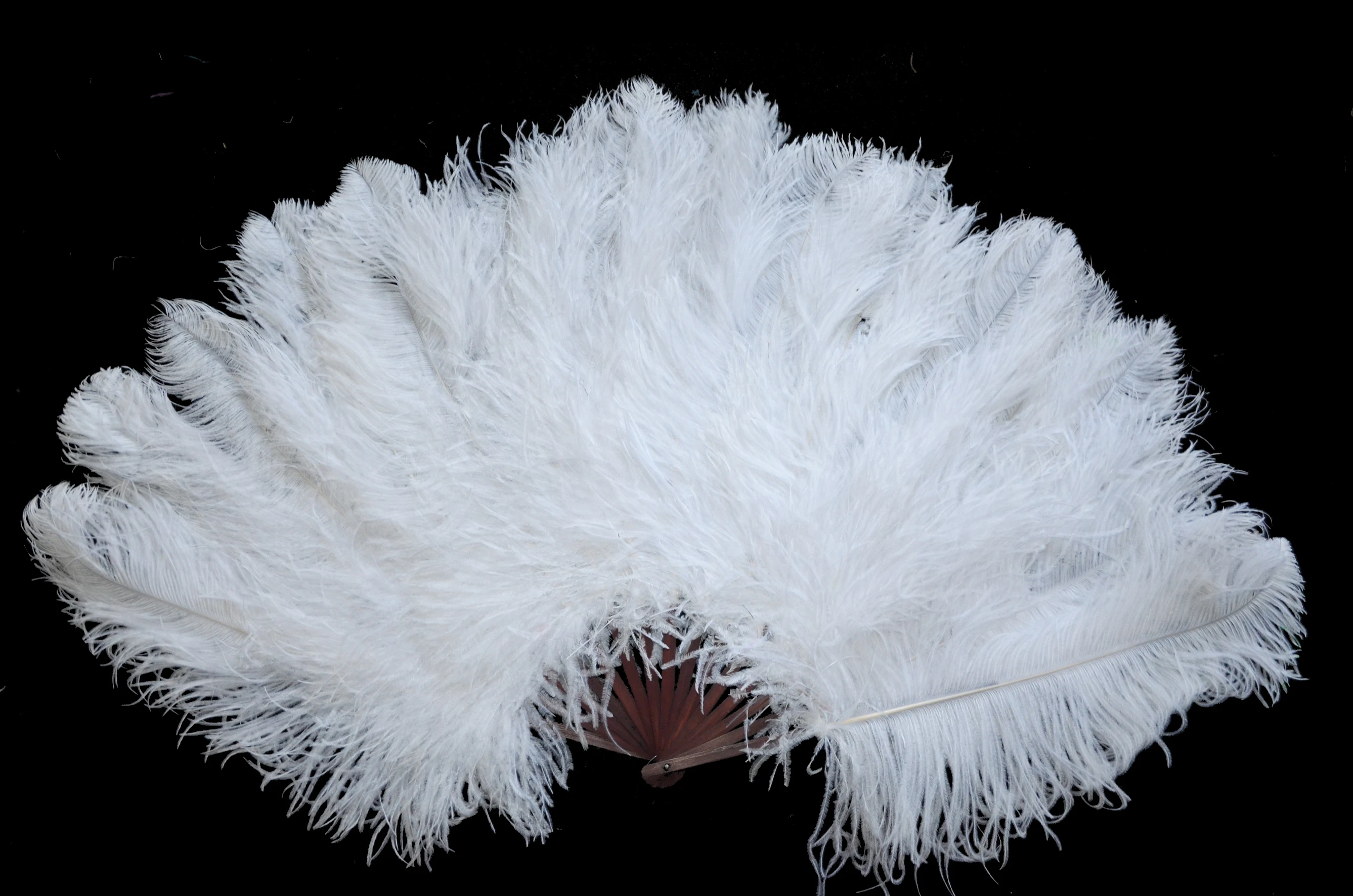 Large Red Ostrich Feather Held Hand Fan for Women Costume Tea Party Holiday Supply Belly Dance Bridal Wedding Decor  Accessory
