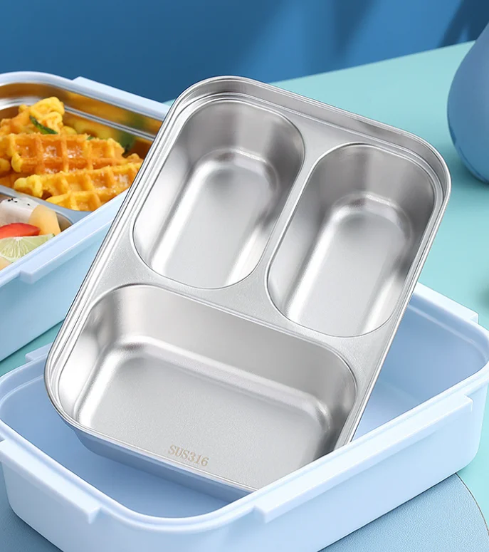 Boîte à lunch isotherme en acier inoxydable Offre Spéciale 2 ou 3 compartiments pour enfants Grands cadeaux