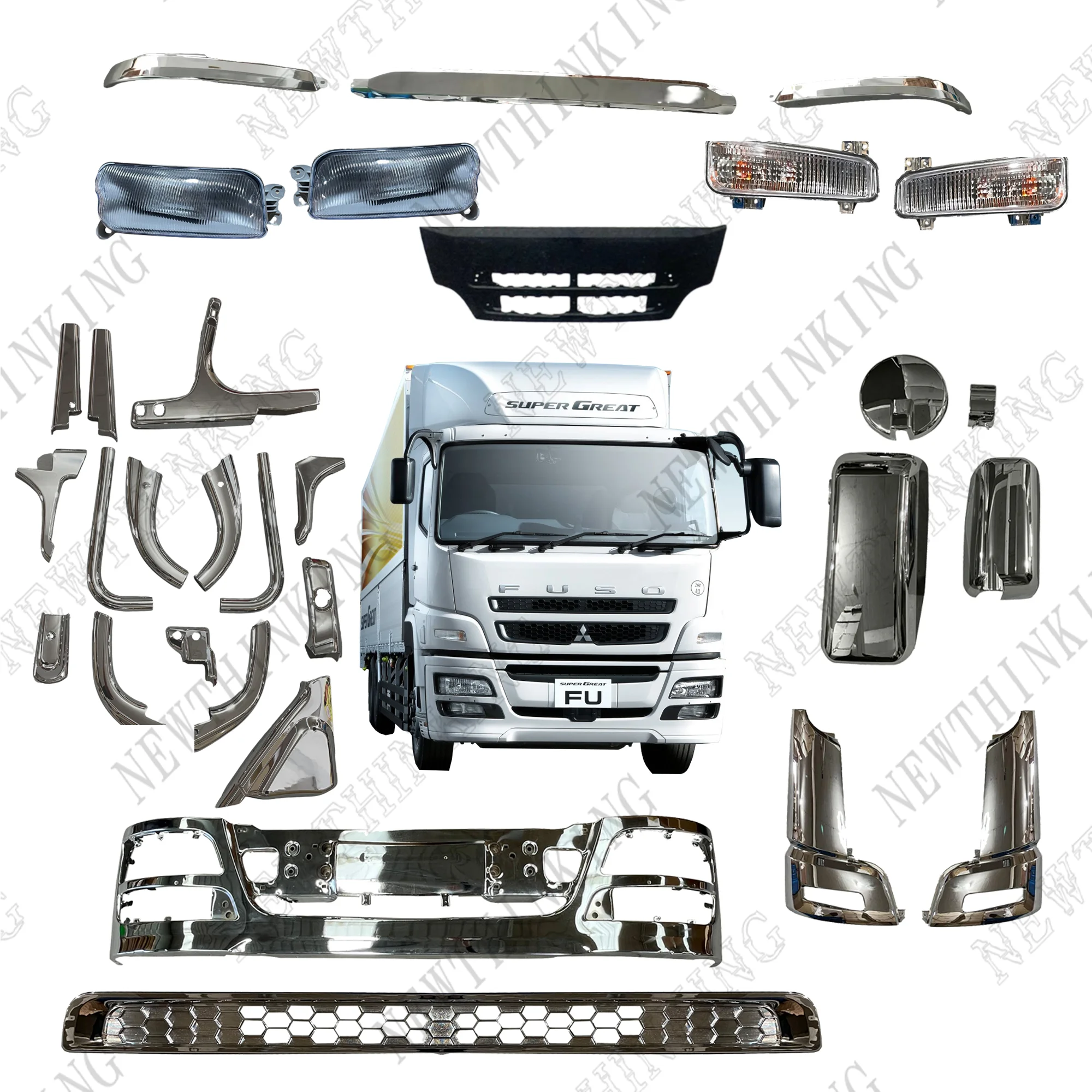Custom Made High Quality Chrome Front Bumper for Fuso F420