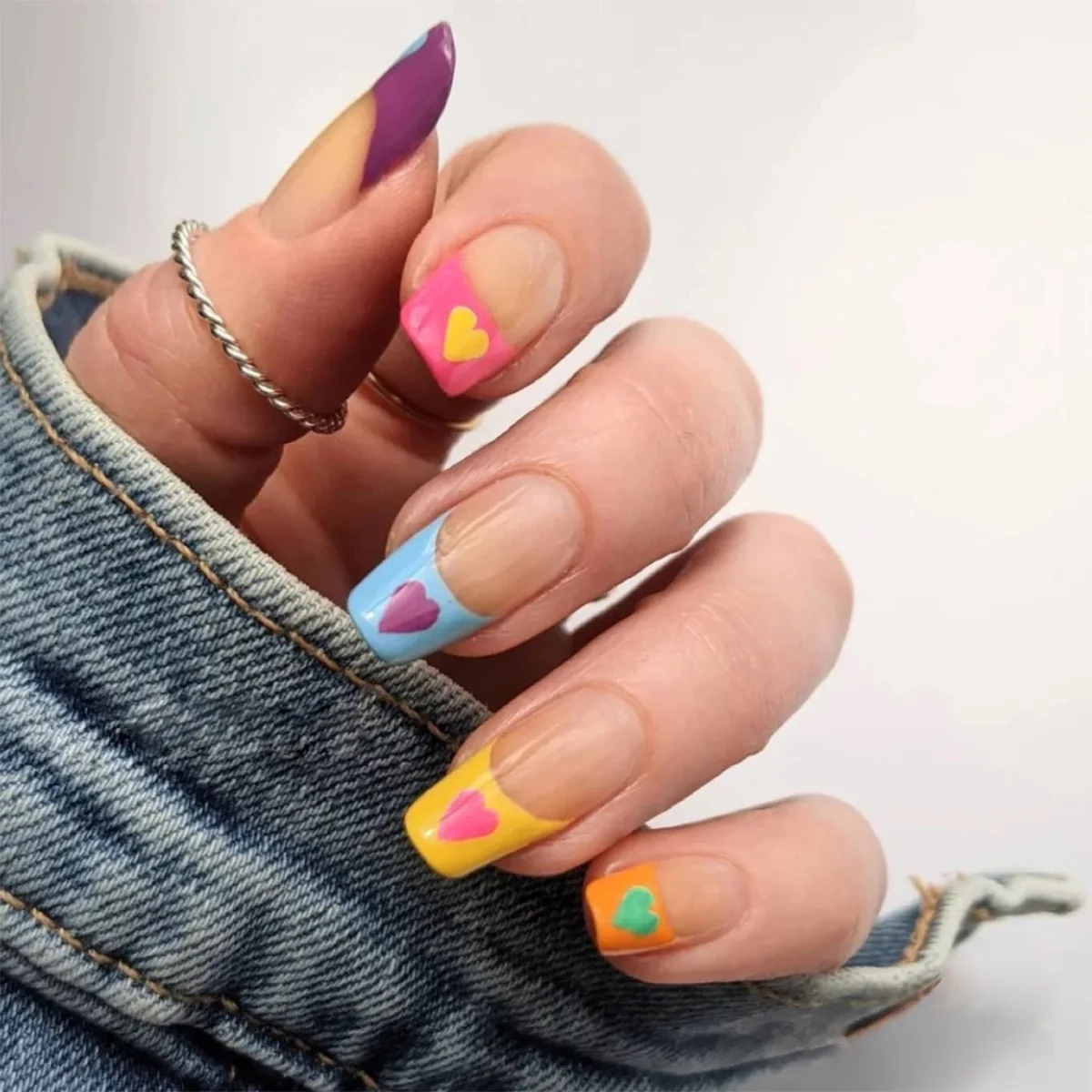 Image in Nails collection by Jasmine Tea on We Heart It  Long square  acrylic nails, Long acrylic nails coffin, Colored acrylic nails