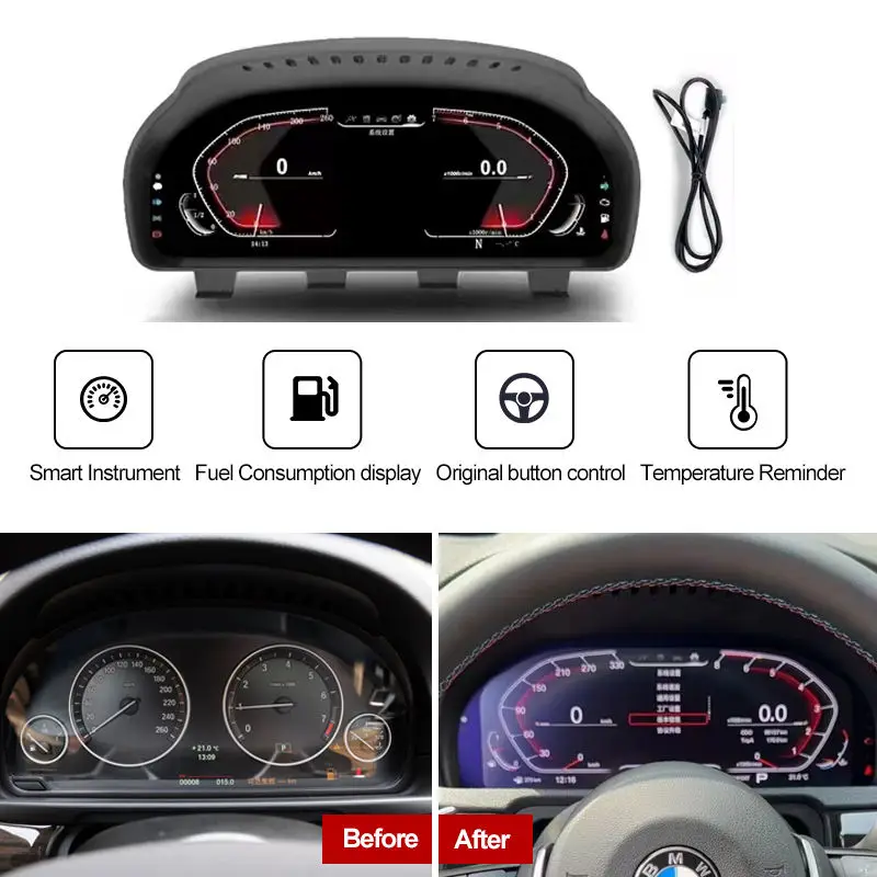 Upgrade LCD BMW Car Display Dashboard for BMW E93 E92 E91 E90 Digital Cluster