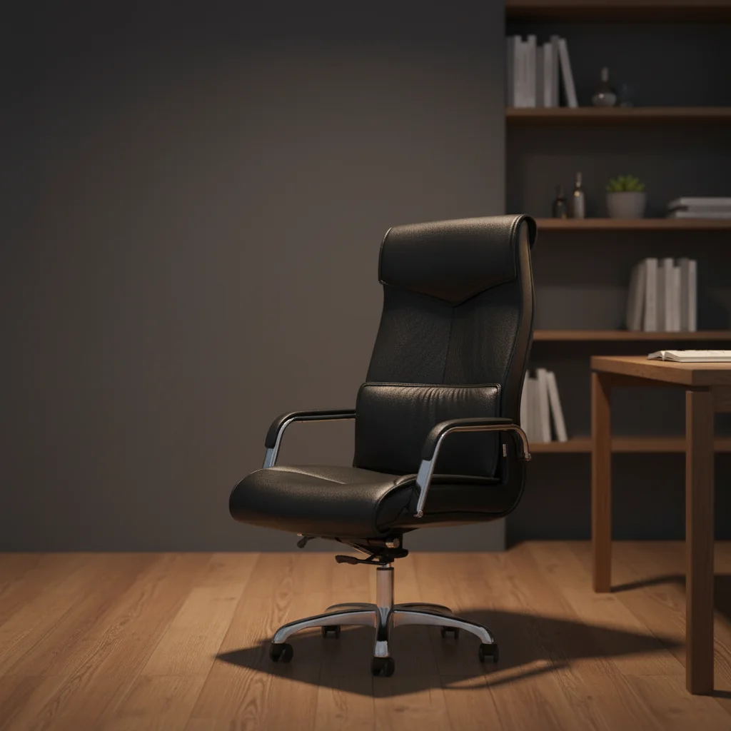 Modern Leather Lumbar Support Ergonomic Adjustable Height Executive Task Chair 2