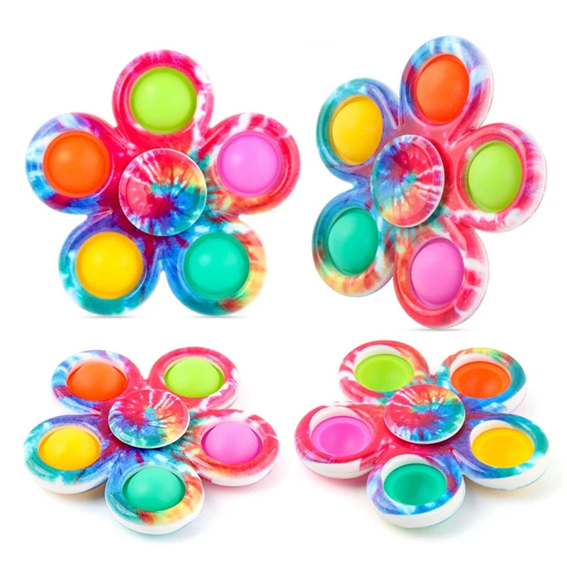 Colorful Beautiful Popper Finger Fidget Spinner Metal Toys Ring Relieve Stress Toys Kids Flying Fidget Spinner
