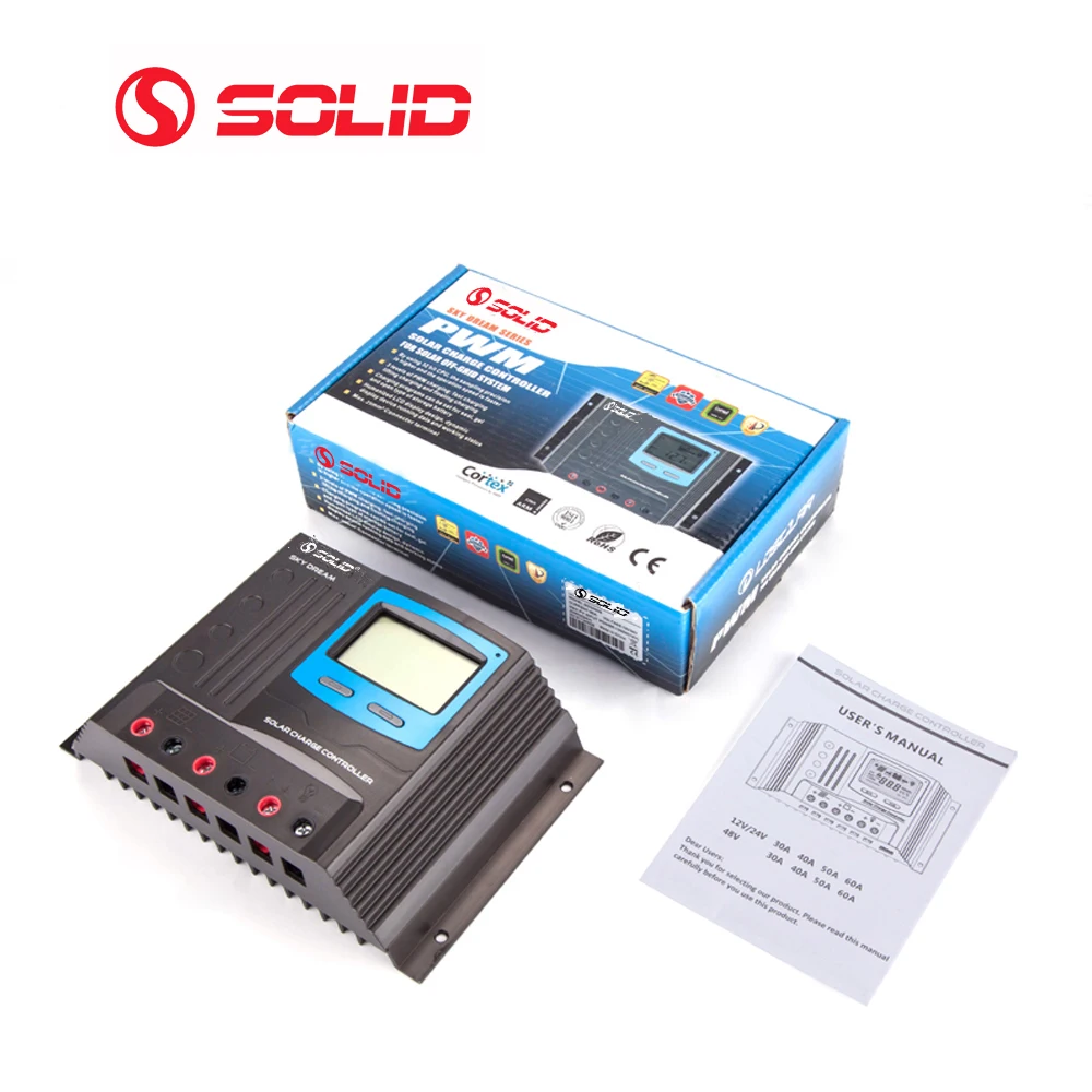 CE 12V 24V Auto Solar Battery Charge Controller 60A PWM 24 Volt 60 Amp Solar Charger Controller For Gel Lithium Battery from China supplier