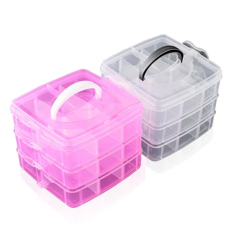 Plastic Clear Transparent With Lid Storage Box Collection Container Case HEIA