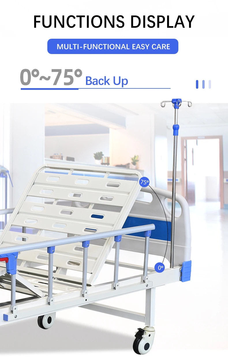 Professional  Manual Two Crank Patient Medical  Two Functions Hospital Bed for Hospital and Home