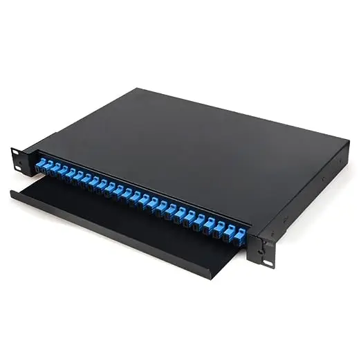 12/24/48 Ports LC Connector Universal Black Optical Fiber Terminal Box ST/SC Fiber Tail Welding Box for Industrial Use