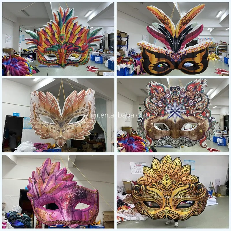 Jenor Customize Inflatable Pink Mask Inflatable Mark Balloon for Masquerade Decoration