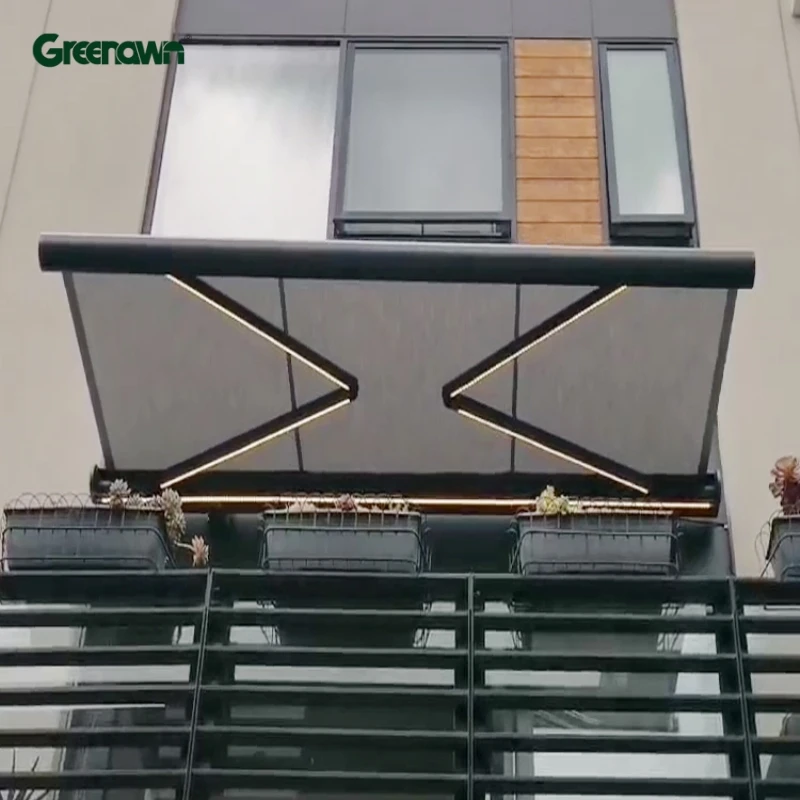 Large Back Door Slide Out Heavy Duty Electric Metal Foldable Roof Rull Cassette Retractable Awning Outdoor with LED