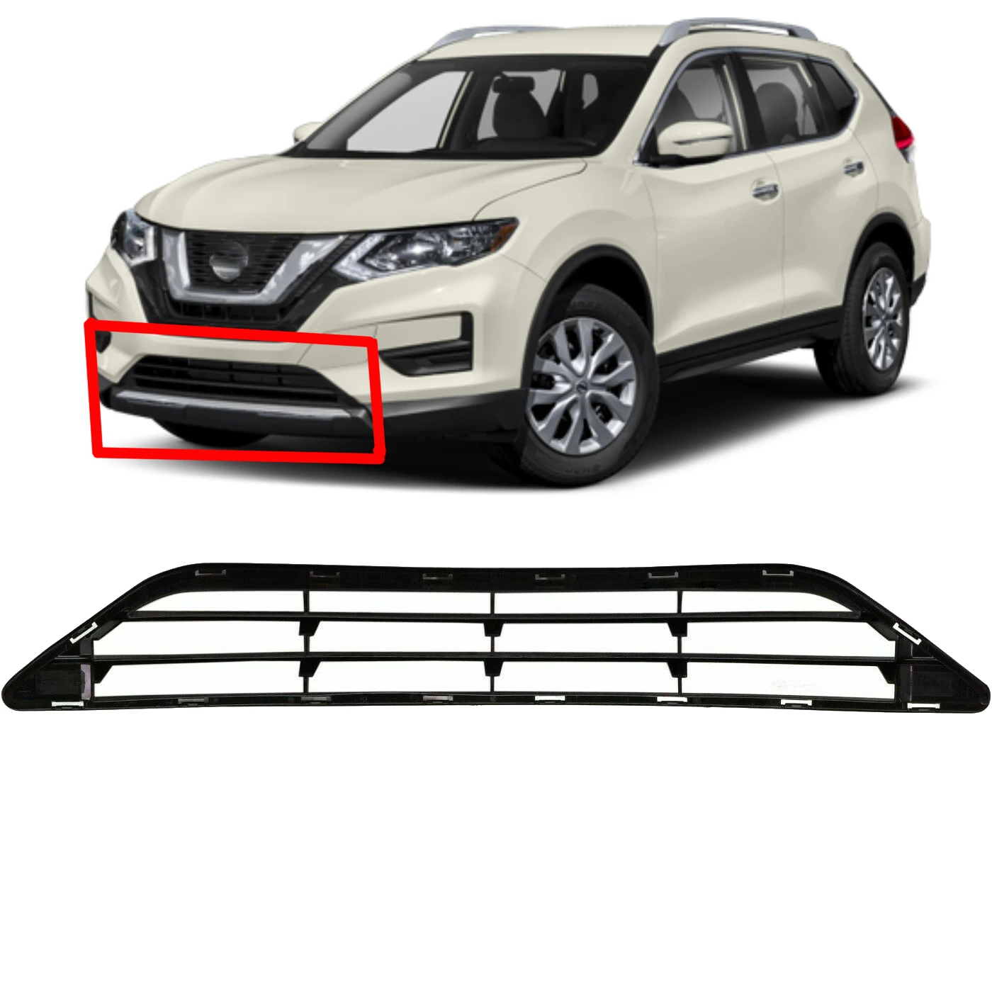 car accessories front bumper grille for nissan rogue 2017 2018 2019 oem NI1036108 622546FL0A