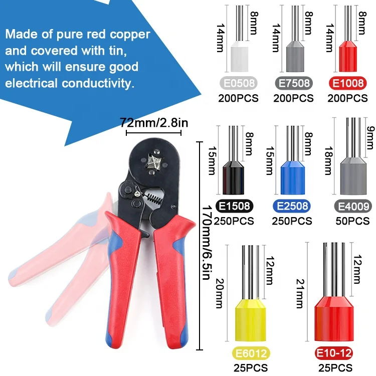 KAIWEETS KWS-302 Crimping Tool Set Multi-function Cable Cutter and Wire Stripper Terminal Crimping Tool Set
