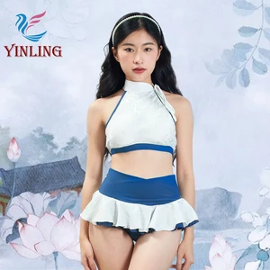 Women Latin Dance Skirt Custom Dance Practice Wear Girls Cheerleading Uniform Pole Dance Wear Sexy Dance Outfits