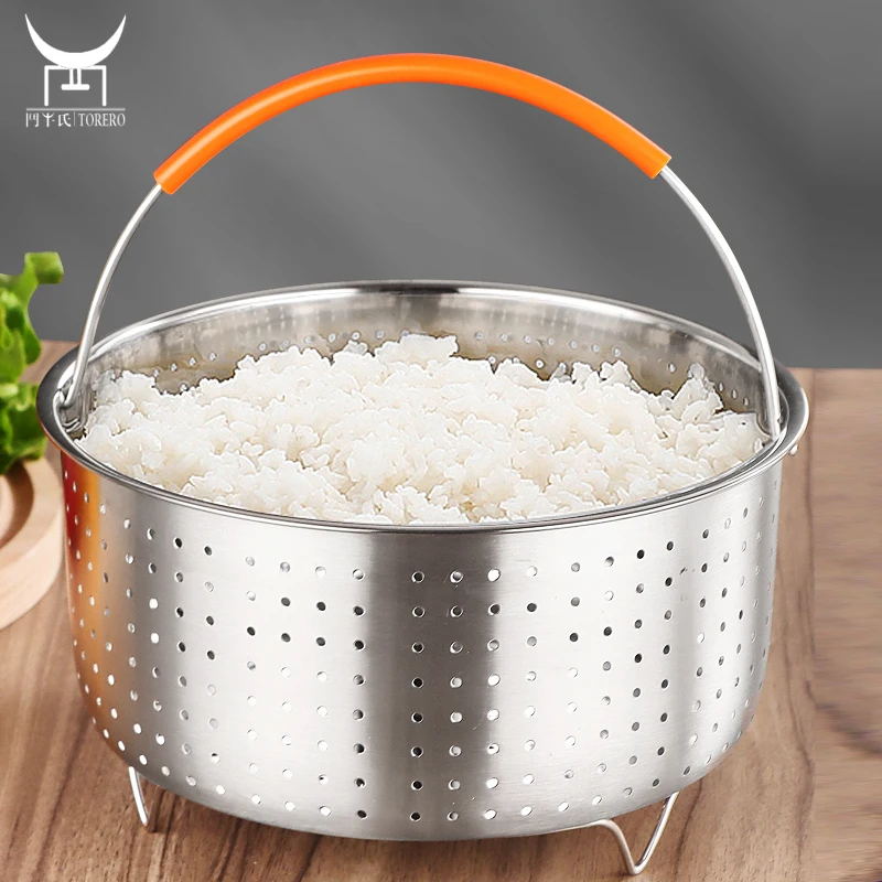 Steamer Basket Steamer Pot Bar Dining For Pressure Cooker Steam Basket  Stainless Steel Kitchen Silicone Handle