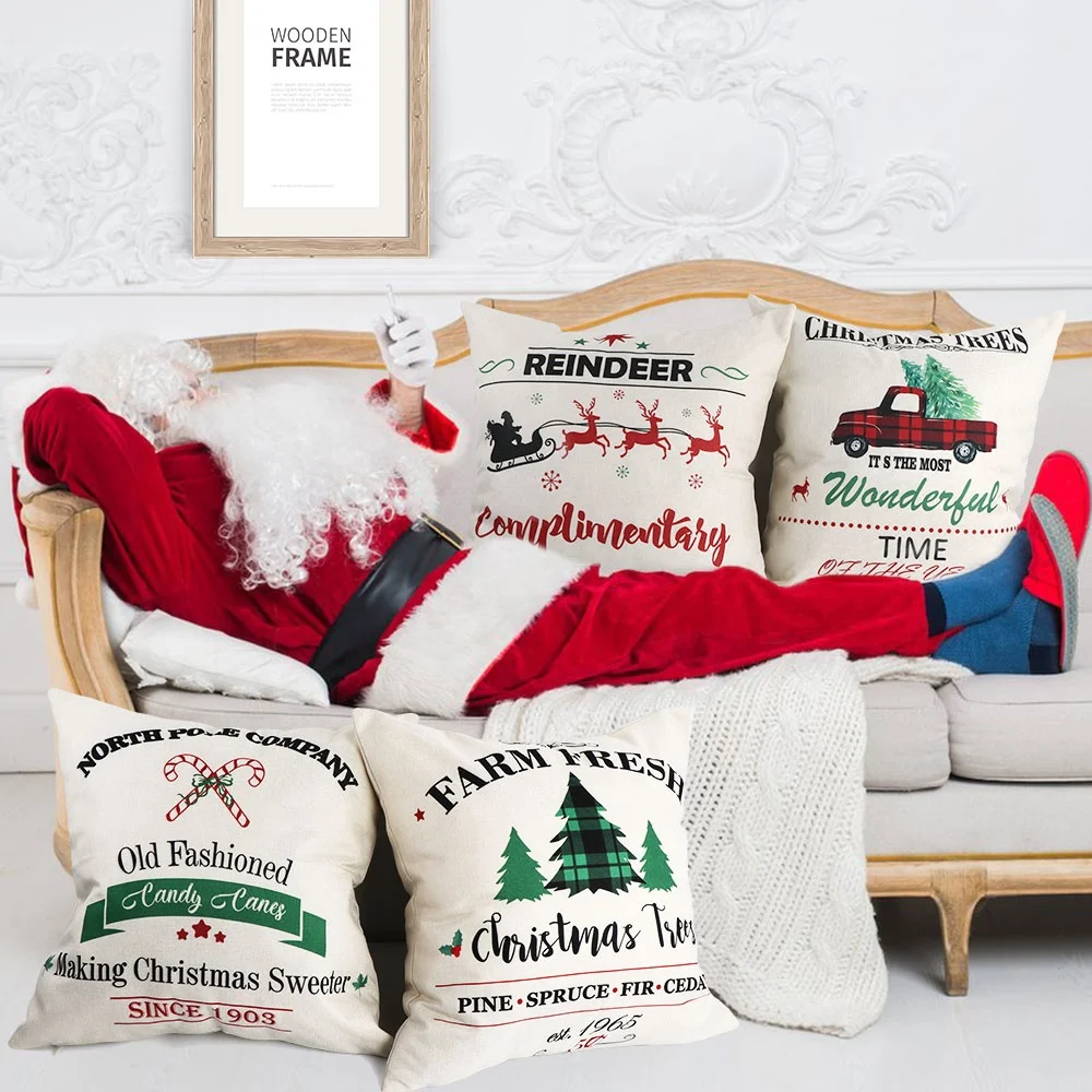 Ourwarm Wholesale 18*18inch Xmas Home Decor Christmas Throw Pillow