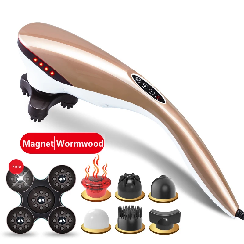 Wholesale Electric Handheld Vibrating Neck Back Cervical Vertebra Relax Infrared Wormwood Hot Compress Dolphin Body Massager.jpg