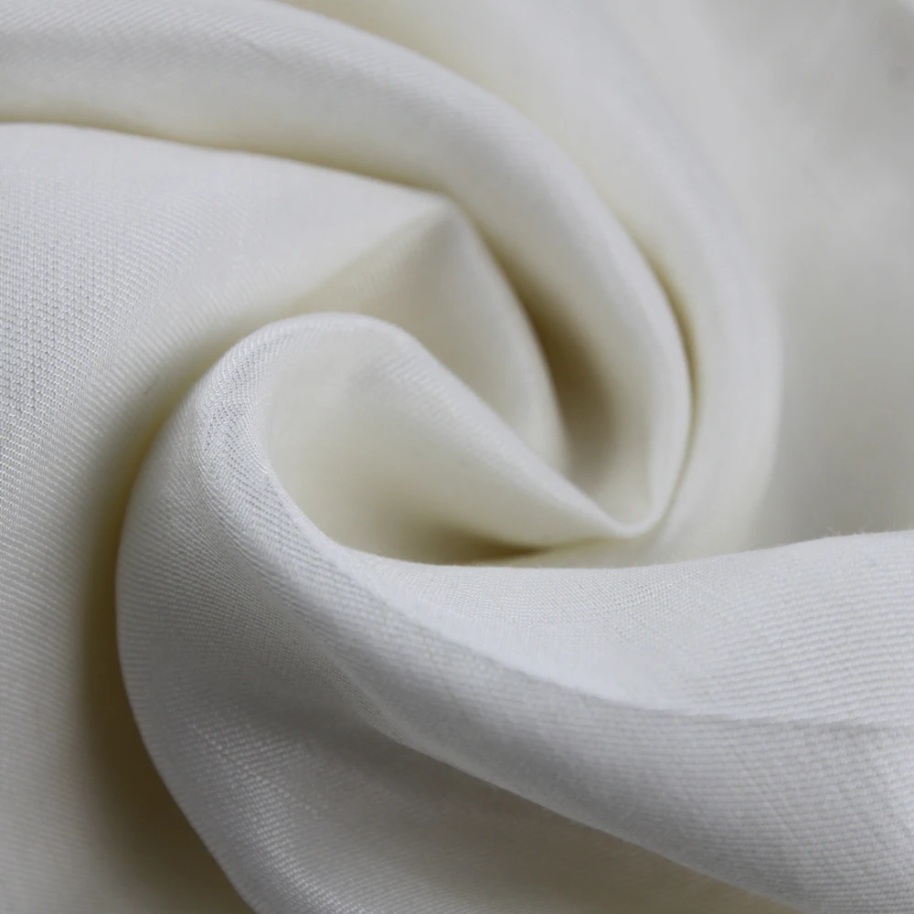 Оптовая продажа мягкая вискозная льняная ткань среднего веса однотонная для кожи дизайн одежды