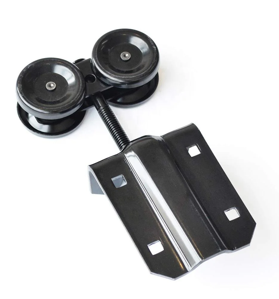 Heavy-Duty Ceiling Mount Barn Door Hardware Kit Black Box Track Sliding Rail Hanger Durable Steel Brass and Metal Materials