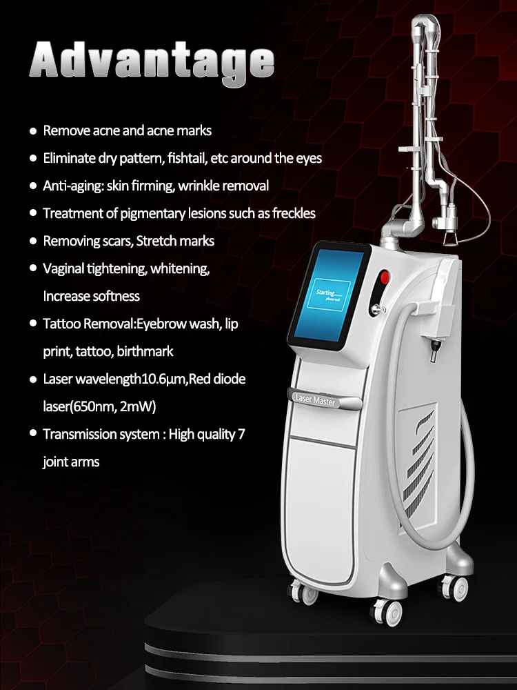 2 in 1 CO2 Fractional Laser+ Q Switch Skin Care Machine for Skin Carbon Peel Professional Fractional Skin Firm