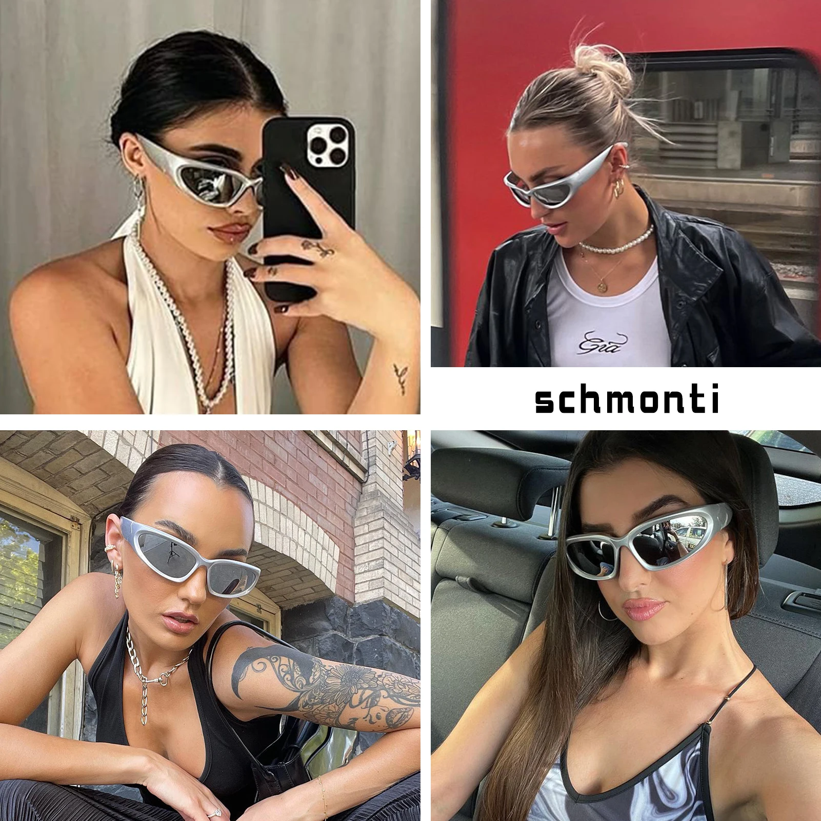 2 Pairs Y2K Wrap Around Sunglasses - Futuristic Oval Sport Shades For Women & Men, UV400 Protection - View #8