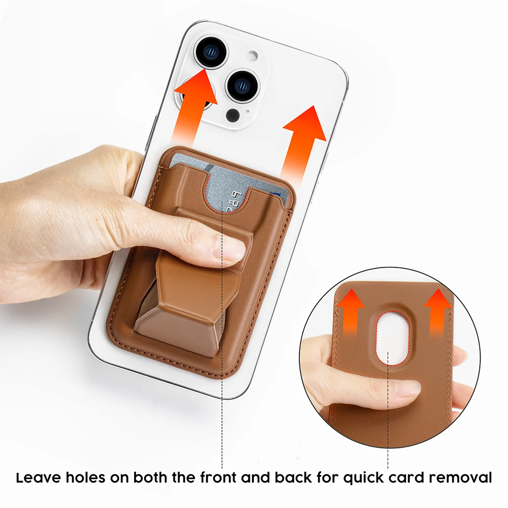 Pu Leather Phone Wallet Card Holder Stand Credit Card Holder