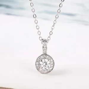 POLIVA Designs Custom Dailywear 925 Sterling Silver Pendants Rhodium Plated Classic Diamond Pendant