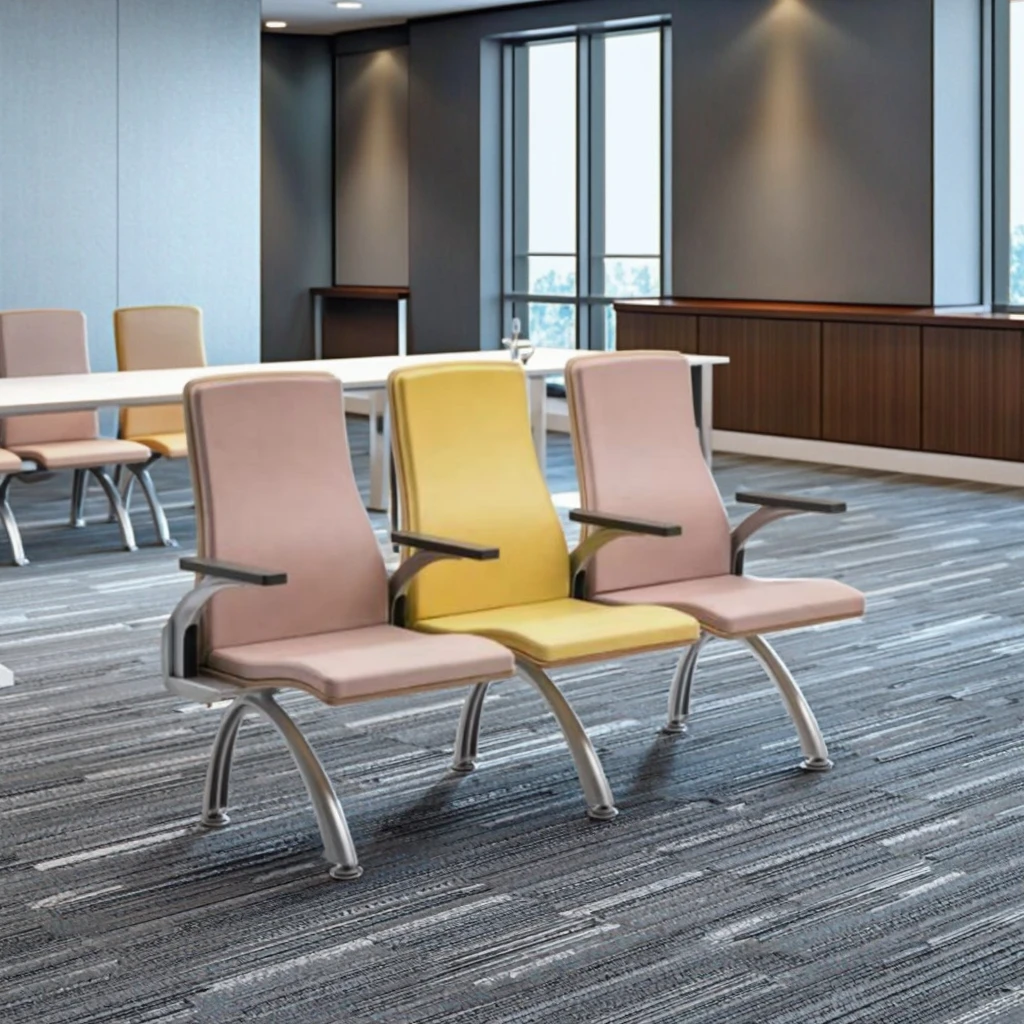 Luxury Tech Fabric Upholstered Bench with Alloy Cantilever Design for Hospital Use Eco-Friendly & Durable 5