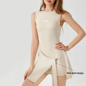 Custom Split Strap U-shaped Beautiful Back Anti-Walking Tight Bodysuit Sports Dress Women Jumpsuits