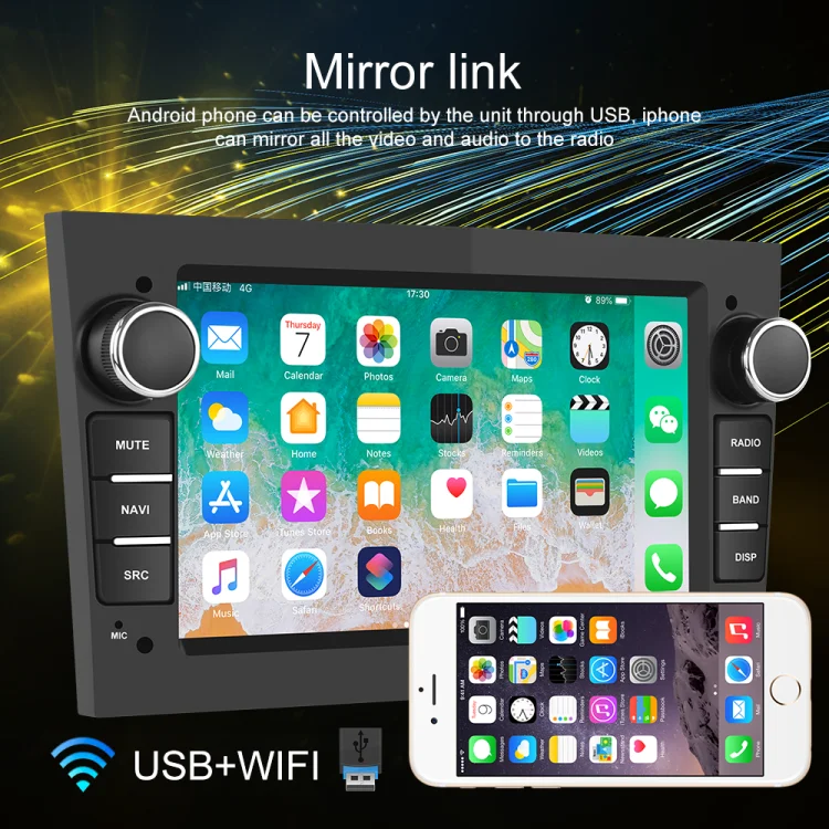 Hikity 2+64GB Autoradio Android 15 per Opel Astra Corsa Antara Meriva Vectra con Wireless Carplay Android Auto 7 Touchscreen Stereo Auto con GPS WiFi RDS FM Retrocamera per Opel
