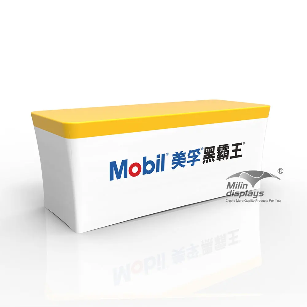 6ft Rectangular Fitted  Stretch Fabric Table Covers Custom Top Table Wrap Cloth With Logo