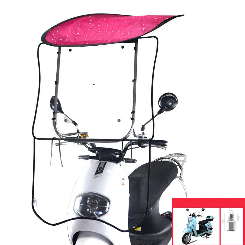 Windproof Folding Motorcycle Umbrella For Sun & Rain - Oem