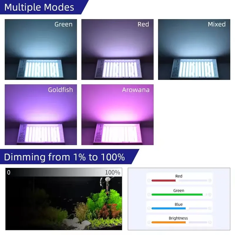 WEEKAQUA Z200pro RGB+UV Full Spectrum Aquarium Lamp LED