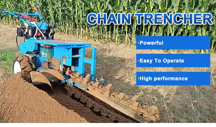 Trench Machine Agricultural Chain Trencher Soil Trenching Equipment Ditcher Mini Chain ...