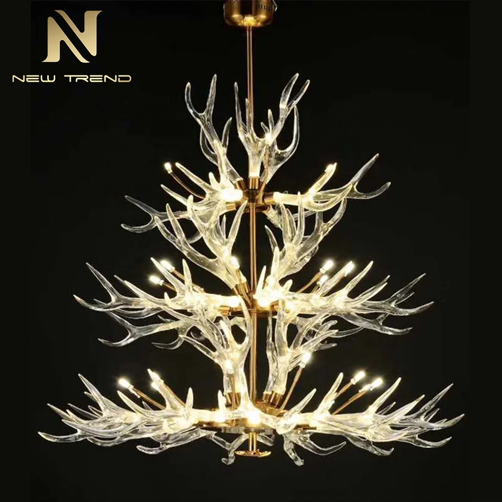 CPL-214 Contemporary Bespoke Fixtures Indoor Decoration Pendant Lamp Hotel Villa Club Gallery Show Room Deer Antler Chandelier   