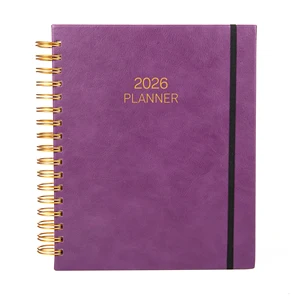 Custom Logo A5 Spiral Bound Journal Notebook Classic PU Leather Hardcover Elastic Pen Loop 100 Inner Sheets Personalized A6