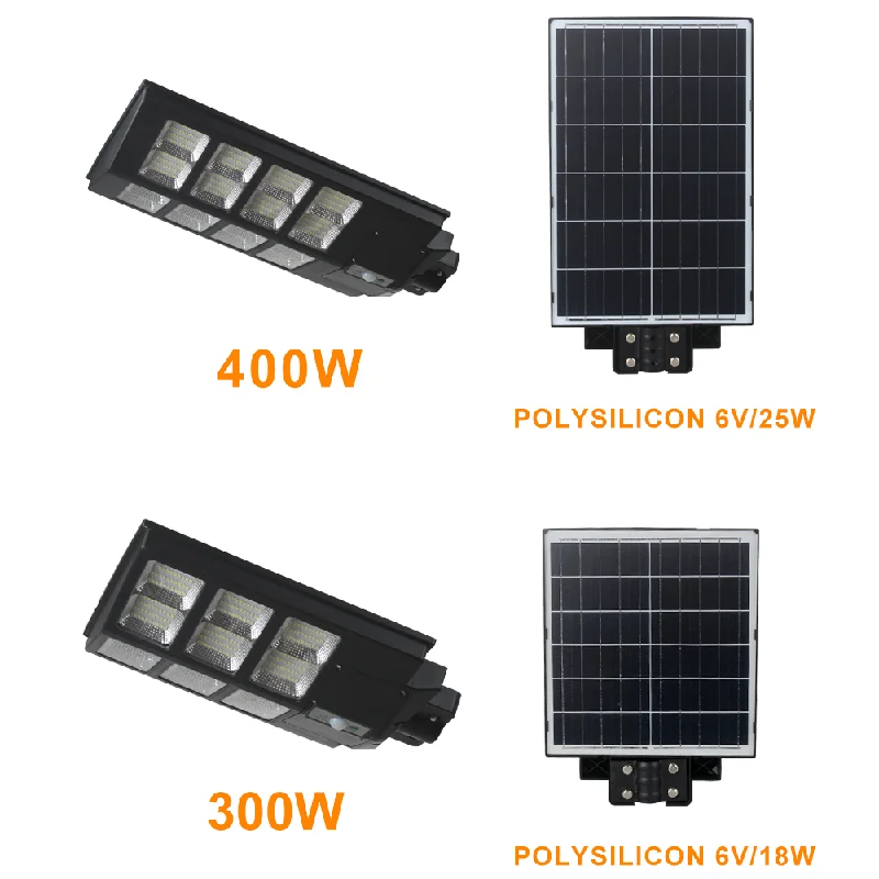 High Lumen 300 400 500 Watt Streetlight 300W 400W 500W Integrated All In One LED Solar Street Light