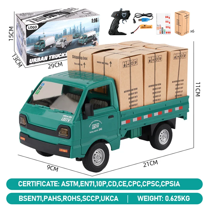 1/16 2.4ghz Diecast Model Removable Transport Container Vehicle Remote Control Car Simulation Mini Pickup Rc Truck Toy