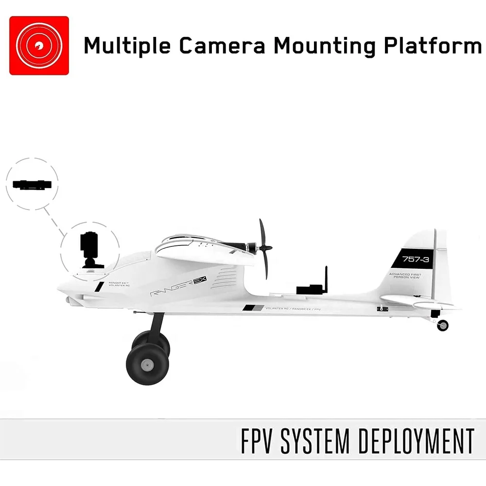 VOLANTEXRC EX Long Range FPV /suas Platform Unibody Big Weight Carrier 2m  EX Brushless RC Plane Glider 75703PNP Electric White