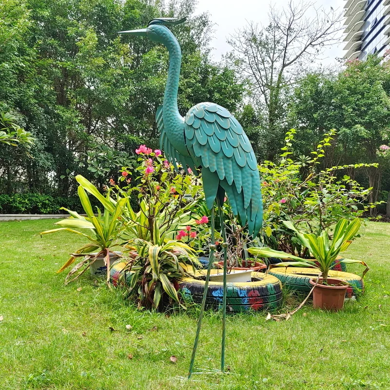 iron crane bird  Metal Animal Figures